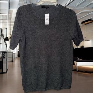 Ann Taylor Charcoal Short Sleeve Knit Top - NWT - Medium